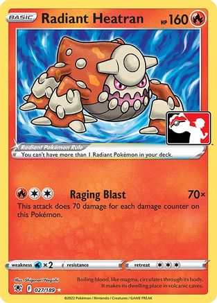 Radiant Heatran 027  - Holofoil Prize Pack Series Cards - Radiant Rare