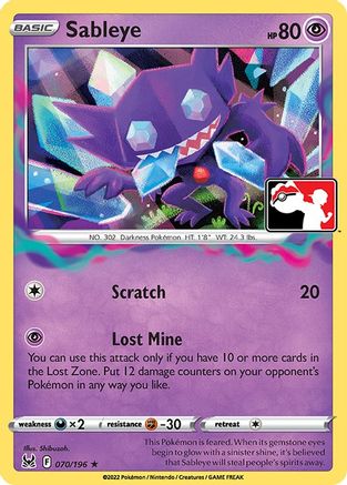 Sableye 070/196  - Holofoil Prize Pack Series Cards - Rare