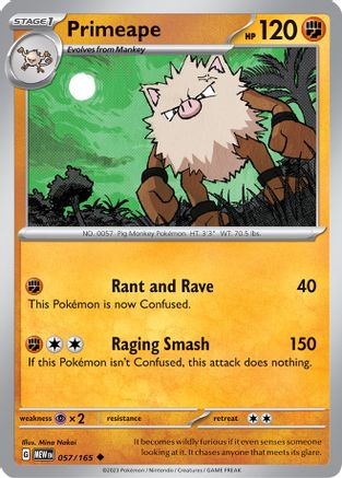 Primeape 057/165  SV Scarlet & Violet 151 - Uncommon