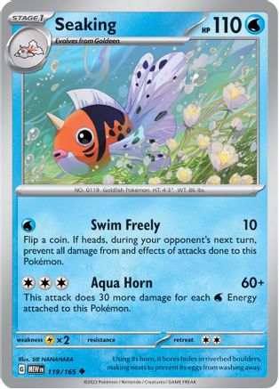 Seaking 119/165  - Reverse Holofoil SV Scarlet & Violet 151 - Uncommon
