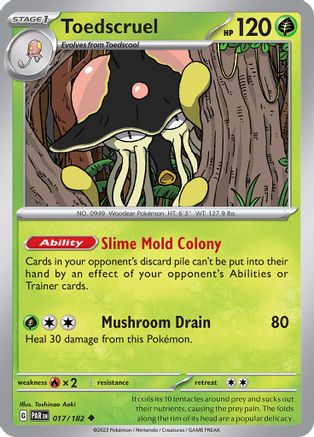 Toedscruel 017/182  - Reverse Holofoil SV04 Paradox Rift - Uncommon