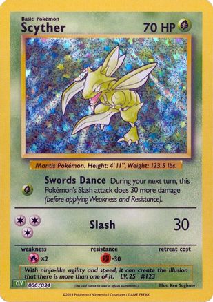 Scyther 006/034  - Holofoil Trading Card Game Classic - Classic Collection