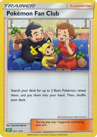Pokemon Fan Club (CLV) 022/034  - Holofoil Trading Card Game Classic - Classic Collection