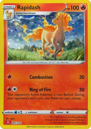 Rapidash 005/034  - Holofoil Trading Card Game Classic - Classic Collection