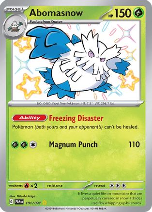 Abomasnow 101/091  - Holofoil SV Paldean Fates - Shiny Rare