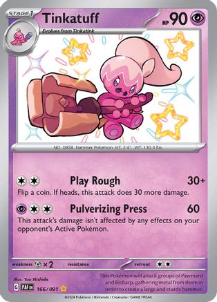 Tinkatuff 166/091  - Holofoil SV Paldean Fates - Shiny Rare