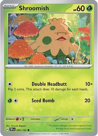 Shroomish 006/162  - Reverse Holofoil SV05 Temporal Forces - Common