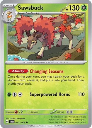 Sawsbuck 017/162  SV05 Temporal Forces - Uncommon