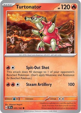 Turtonator 035/162  - Reverse Holofoil SV05 Temporal Forces - Common