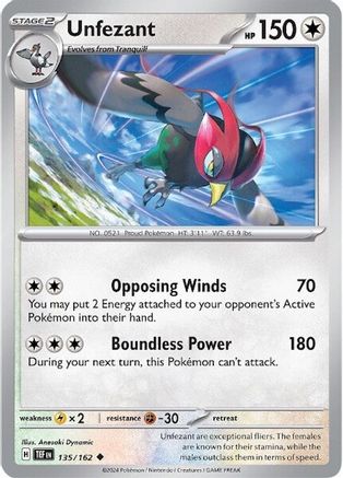 Unfezant 135/162  SV05 Temporal Forces - Uncommon