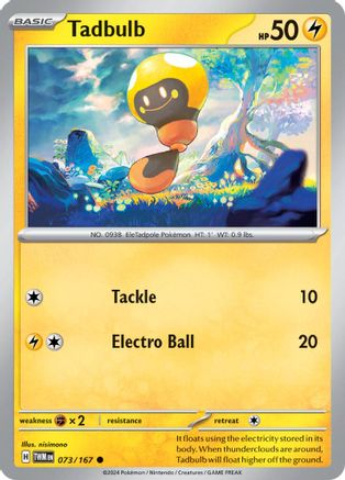 Tadbulb 073/167  - Reverse Holofoil SV06 Twilight Masquerade - Common