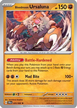 Bloodmoon Ursaluna 025/064  - Holofoil SV Shrouded Fable - Rare