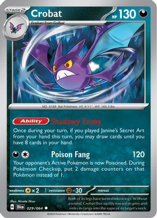 Crobat 029/064  - Reverse Holofoil SV Shrouded Fable - Uncommon