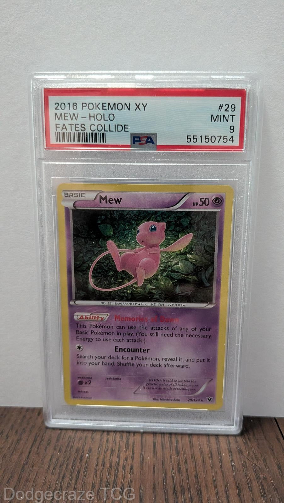 2016 Pokemon Fates Collide Mew Holo 29/124 PSA 9