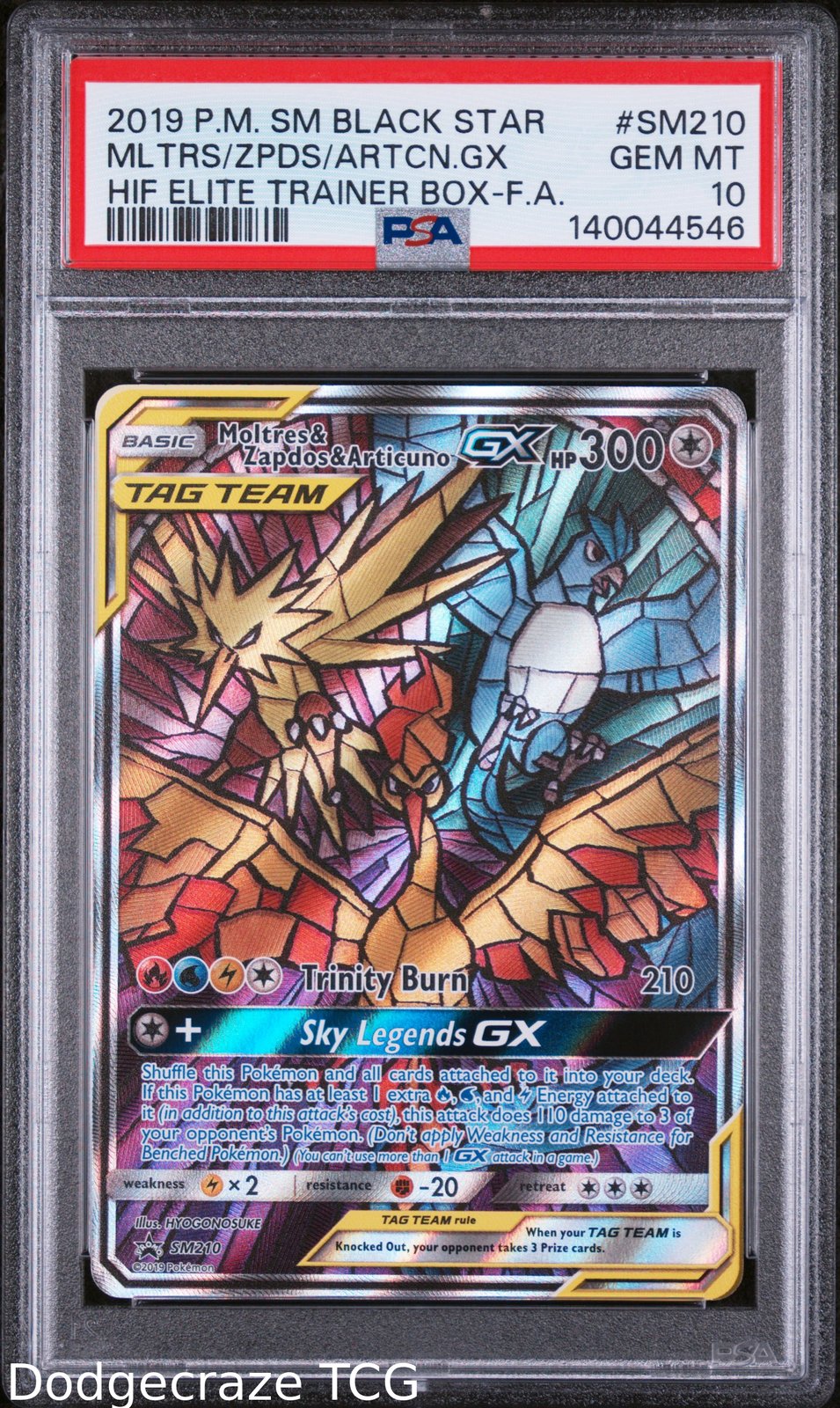 2019 Pokemon Moltres & Zapdos & Articuno GX Hidden Fates ETB SM210/68 PSA 10
