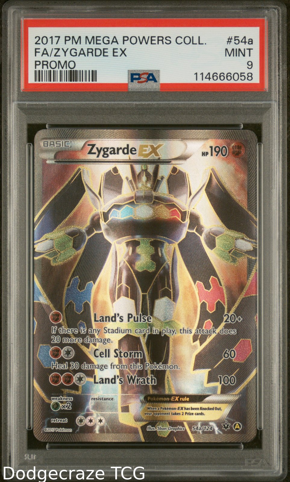 2017 Pokemon Mega Powers Collection Promo Zygarde EX 54A PSA 9