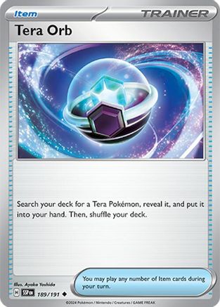Tera Orb 189/191  - Reverse Holofoil SV08 Surging Sparks - Uncommon