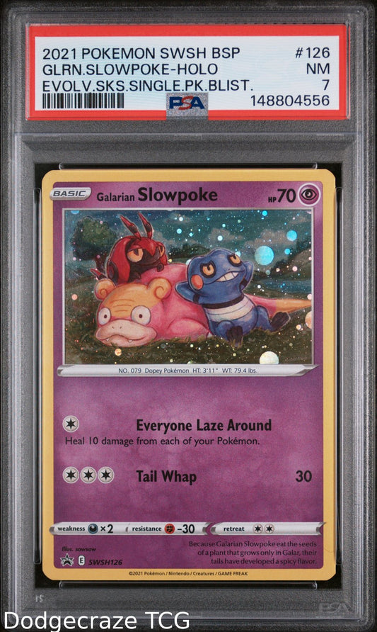 2021 Pokemon Galarian Slowpoke Holo Evolving Skies 126/203 PSA 7