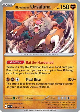 Bloodmoon Ursaluna 054/131  - Reverse Holofoil SV Prismatic Evolutions - Rare