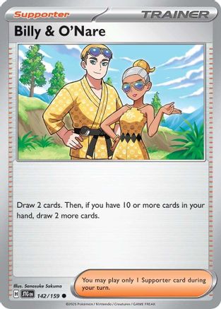 Billy & O'Nare 142/159  - Reverse Holofoil SV09 Journey Together - Common