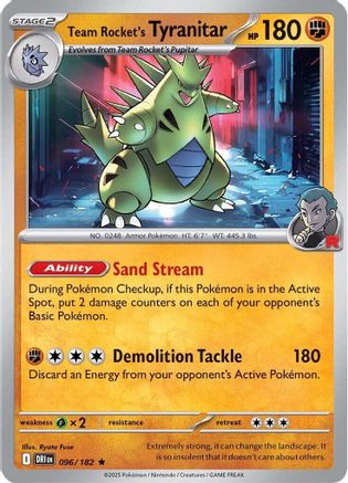 Team Rocket's Tyranitar 096  SV10 Destined Rivals - Rare