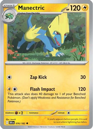 Manectric 076/182  - Reverse Holofoil SV10 Destined Rivals - Uncommon