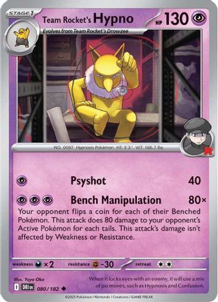 Team Rocket's Hypno 080/182  SV10 Destined Rivals - Uncommon