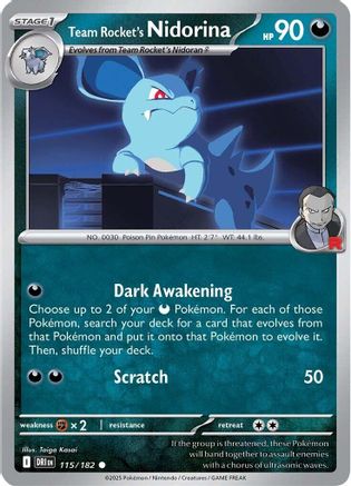 Team Rocket's Nidorina 115/182  SV10 Destined Rivals - Common
