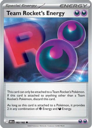 Team Rocket's Energy 182/182  - Reverse Holofoil SV10 Destined Rivals - Uncommon