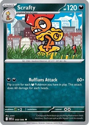 Scrafty 058/086  SV White Flare - Uncommon