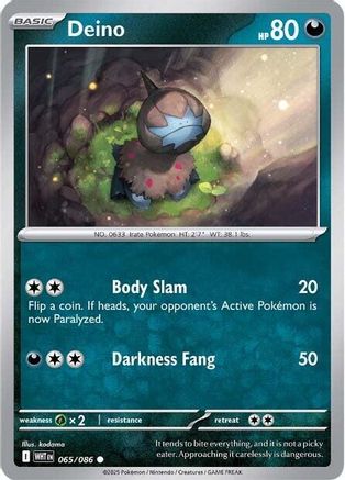 Deino 065/086  - Reverse Holofoil SV White Flare - Common