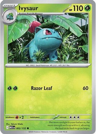Ivysaur 002/132  - Reverse Holofoil ME01 Mega Evolution - Common