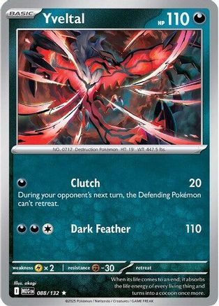 Yveltal 088  - Reverse Holofoil ME01 Mega Evolution - Rare