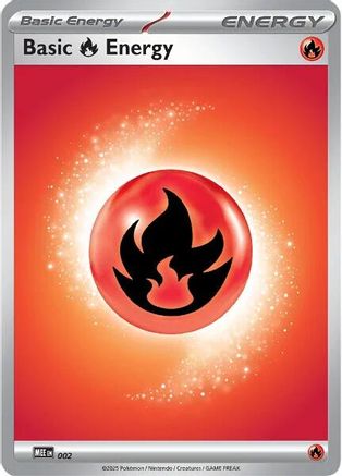 Basic Fire Energy 002  - Reverse Holofoil MEE Mega Evolution Energies - Common