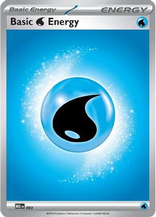 Basic Water Energy 003  - Reverse Holofoil MEE Mega Evolution Energies - Common