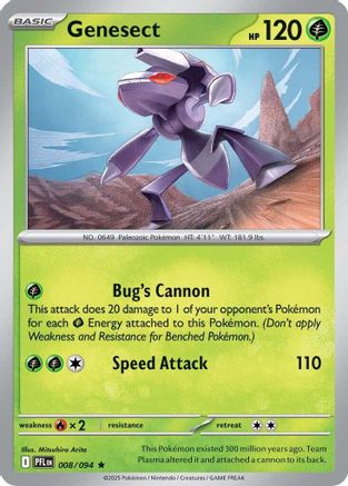 Genesect 008  - Holofoil ME02 Phantasmal Flames - Rare
