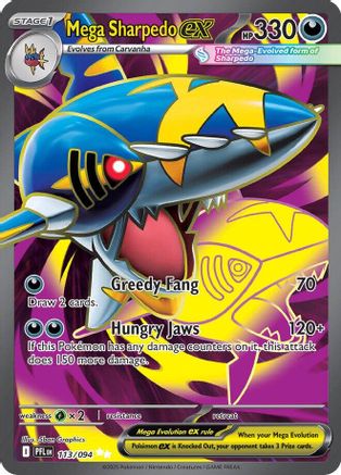 Mega Sharpedo ex 113/094  - Holofoil ME02 Phantasmal Flames - Ultra Rare