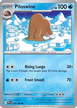Piloswine 024  - Reverse Holofoil ME02 Phantasmal Flames - Common
