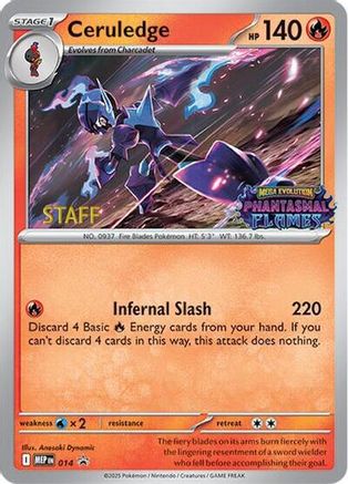 Ceruledge (Prerelease) [Staff] 014  - Holofoil ME Mega Evolution Promo - Promo