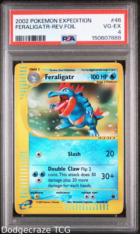 2002 Pokemon Expedition Feraligatr Reverse Holo 46/165 PSA 4