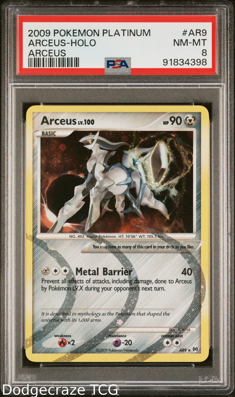 2009 Pokemon Arceus Arceus Holo AR9 PSA 8