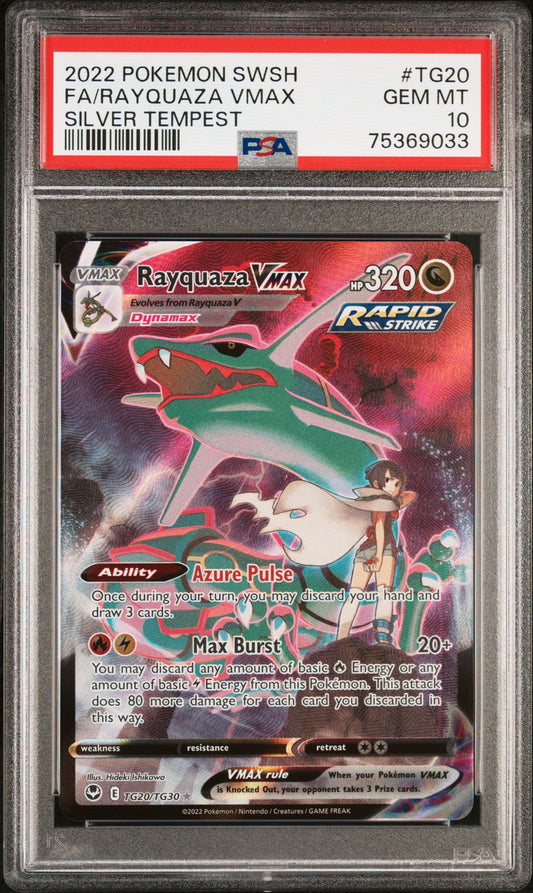 2022 Pokemon SWSH Rayquaza VMAX – Silver Tempest #TG20 PSA 10