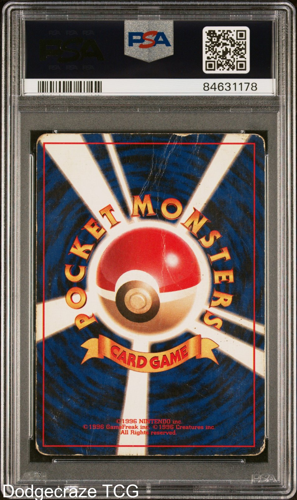 1996 Pokemon Basic Alakazam Holo No Rarity Symbol 65 PSA 1