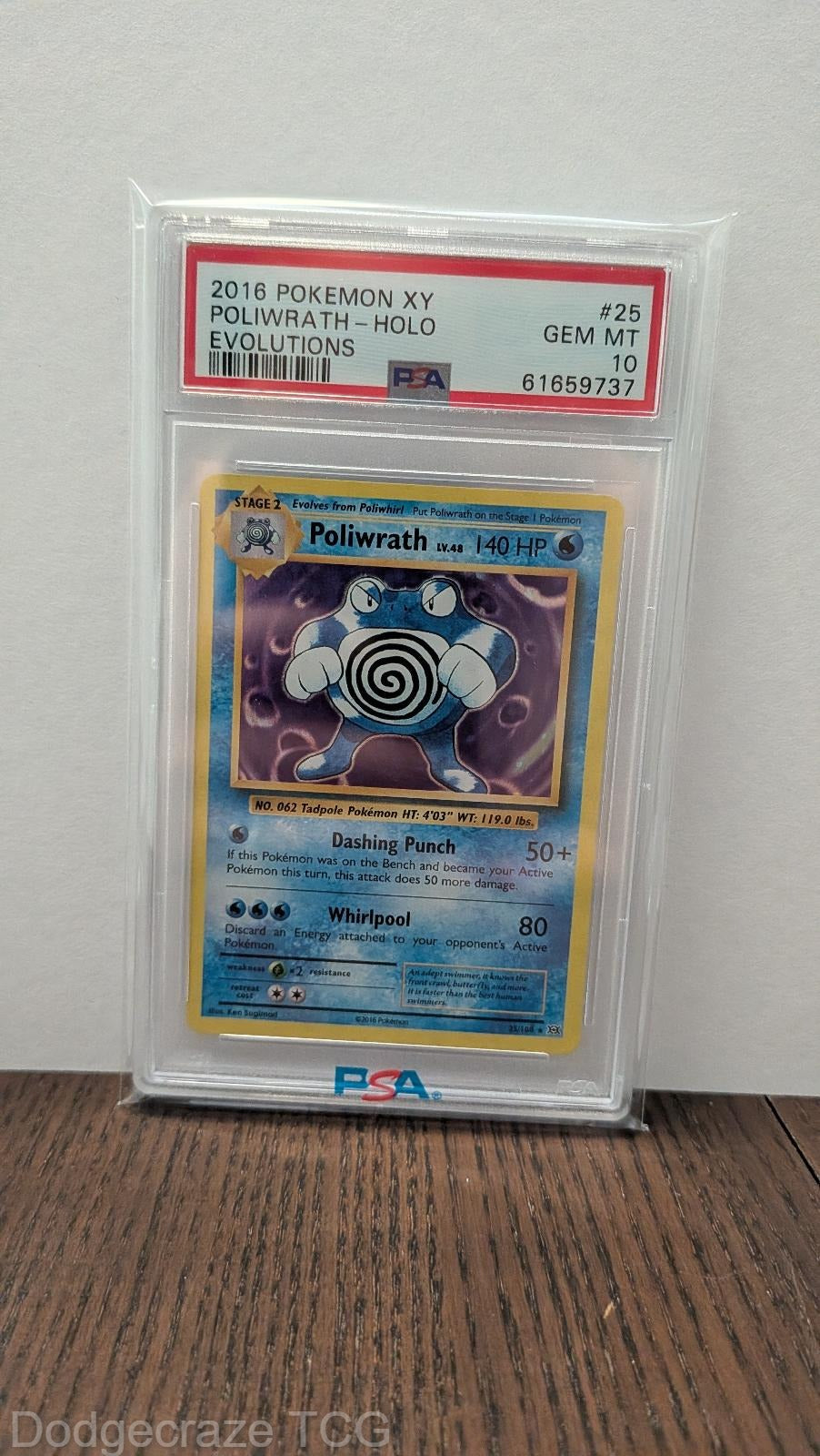 2016 Pokemon Evolutions Poliwrath Holo 25/108 PSA 10