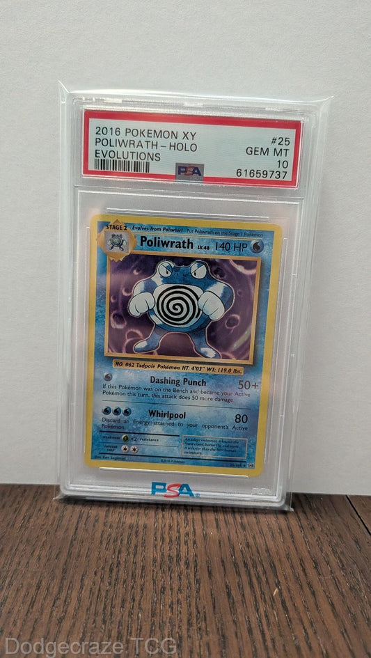 2016 Pokemon Evolutions Poliwrath Holo 25/108 PSA 10