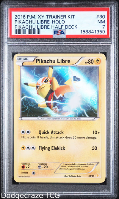2016 Pokemon Trainer Kit Pikachu Libre Half Deck Pikachu Libre Holo 30 PSA 7
