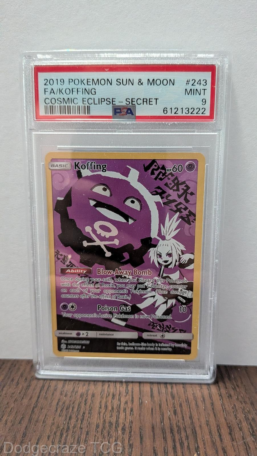 2019 Pokemon Cosmic Eclipse Koffing Secret 243/236 PSA 9
