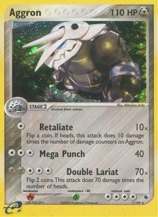 Aggron 001  - Reverse Holofoil Ruby and Sapphire - Holo Rare