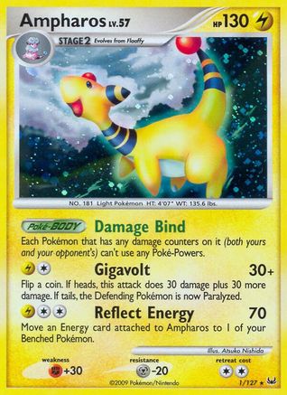 Ampharos 001  - Reverse Holofoil Platinum - Holo Rare