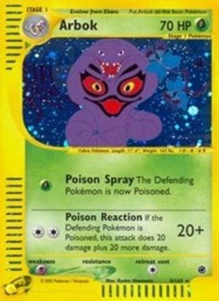 Arbok (3) 003  - Reverse Holofoil Expedition - Holo Rare
